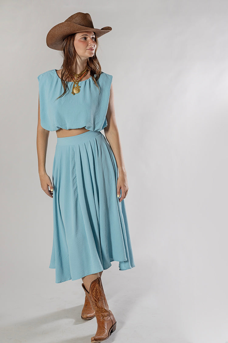 midi pleated skirt dress Black Scoop Neck Tank Medium | Women's Online Boutique | Boho Chic Style The ASOS DESIGN lace bodice pleated skirt midi dress in icy blue offers an elegant touch to your evening attire Box Pleated Midi Skirt -
