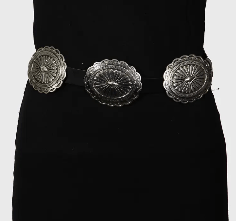 Large Concho Disc Western Belt - Flea Style