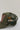 An olive green trucker hat with a mesh back, featuring a large embroiderd butterfly patch and two stick one- of- a kind butterfly pins -Vintage_Large_Butterfly_Stick_Pin_-_Green_Orange-FleaStyle