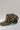 An olive green trucker hat with a mesh back, featuring a large embroiderd butterfly patch and two one-of- a -kind stick butterfly pins -Vintage_Large_Butterfly_Stick_Pin_-_Green_Orange-FleaStyle