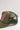An olive green trucker hat with a mesh back, featuring an embroidered butterfly patch on the front panel and a  vintage gold-toned butterfly shaped stick pin  used to decorate cowboy hats, flat brim hats and trucker hats- Vintage Butterfly Tiger's Eye Stone Stick Pin