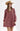 A woman wearing a feminine soft floral corduroy mini dress with tie and billowy sleeves a tan cowboy hat-Floral Corduroy Mini Dress-Floral Corduroy Mini Dress-FleaStyle