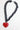 A necklace features chunky black sculptural links finished with an oversized red heart pendant -Vintage_Resin_Heart_Link_Necklace-FleaStyle