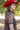 A woman red curl brim cowboy hat and a sheer leopard-print dress with a high ruffled collar and cowboy boots in a field-Rider_Wool_Cowboy_Hat_-_Red-FleaStyle