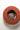 A top-down view of a rust-colored flat brim hat with a brown satin interior lining featuring the white script logo 'Original Hat  Bar--Lenny_Wool_Short-Brim_Hat_-_Rust-FleaStyle