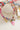 Statement Charm Scarf Necklace - Pink Multicolor on a shell background - Fleastyle