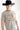 Man wearing a beige t-shirt with Rolling Stones graphic and a Wool Cowboy Hat - Black-FleaStyle