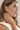 Woman wearing a Half Flower Rhinestone Earrings with a neutral background-Fleastyle