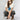 A woman  wearing a cream t-shirt with a large blue star applique, Washed Camo Pants with Ruched Ankle, an ivory cowboy hat-Denim Star Short Sleeve Graphic T-Shirt - Ivory-FleaStyle