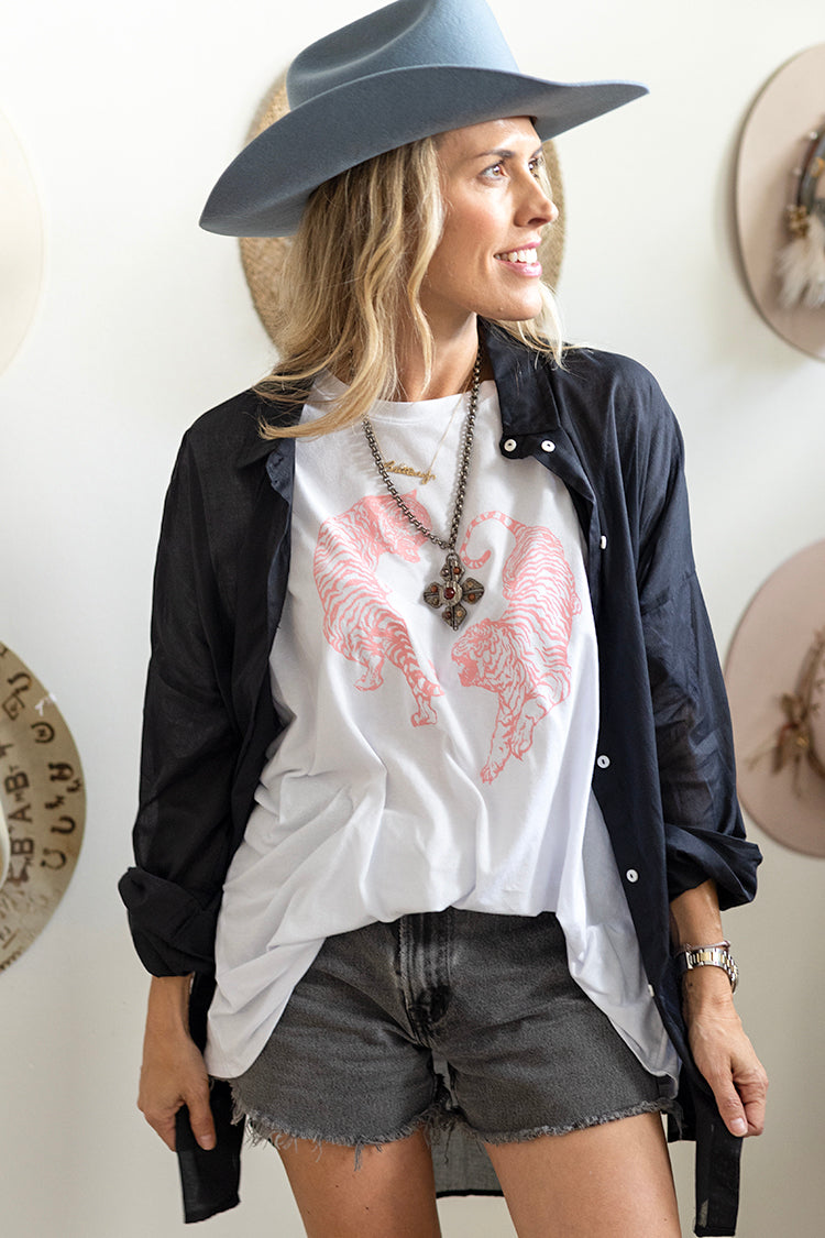 Pink Tiger Oversized Tee