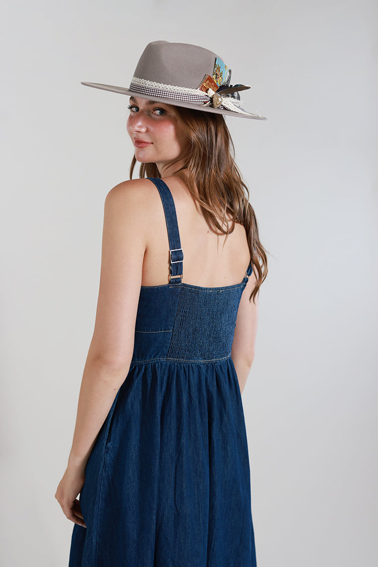 denim corset midi dress denim corset midi dress 8 / dark wash