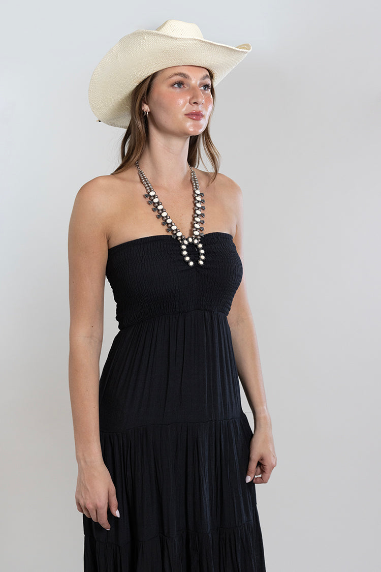 Smocked Strapless Maxi Dress