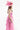Woman wearing a pink Tiered Ruffle Midi Dress wtih  pink floral and butterfly facinator-FleaStyle