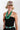 A woman wearing a kahki trucker hat with a colorful embroidered butterfly patch found  at the Long Beach Flea Market-Butterfly Patch Trucker Hat - Khaki-FleaStyle