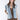 Woman wearing a Washed Denim Quilted Vest, brown dress  and decorated beige cowboy hat-FleaStyle
