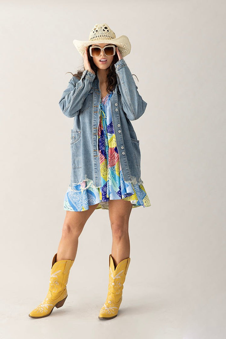 Bandana Print Chiffon Mini Dress - Flea Style