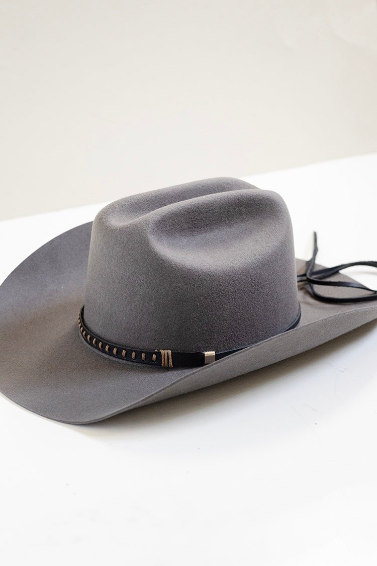 Black and Brown Detailed Leather Hat Band - Flea Style