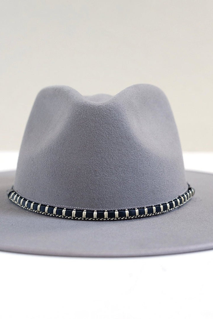 Black and Ivory Detailed Leather Hat Band - Flea Style