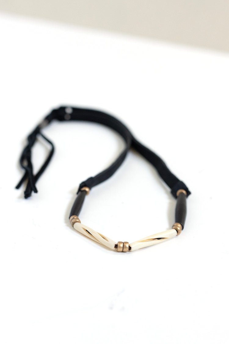 Black and Ivory Tribal Inspired Hat Band - Flea Style