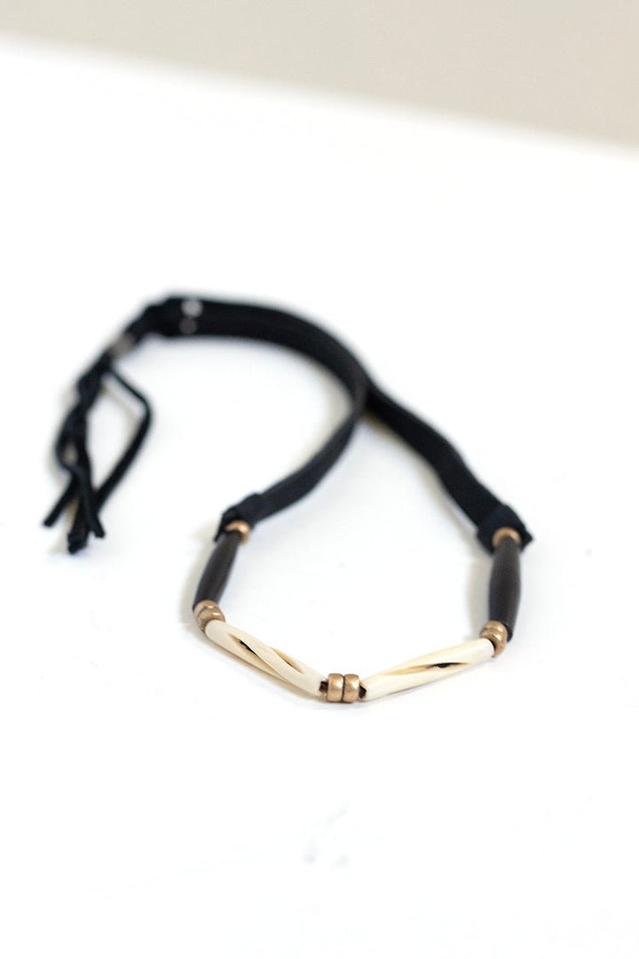 Black and Ivory Tribal Inspired Hat Band - Flea Style