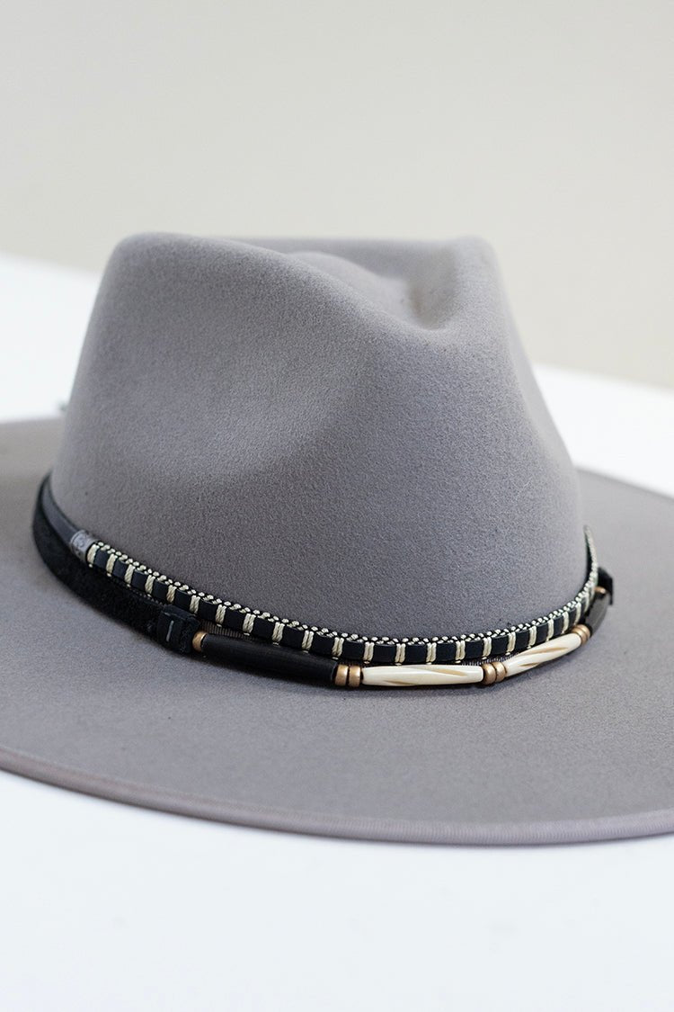 Black and Ivory Tribal Inspired Hat Band - Flea Style