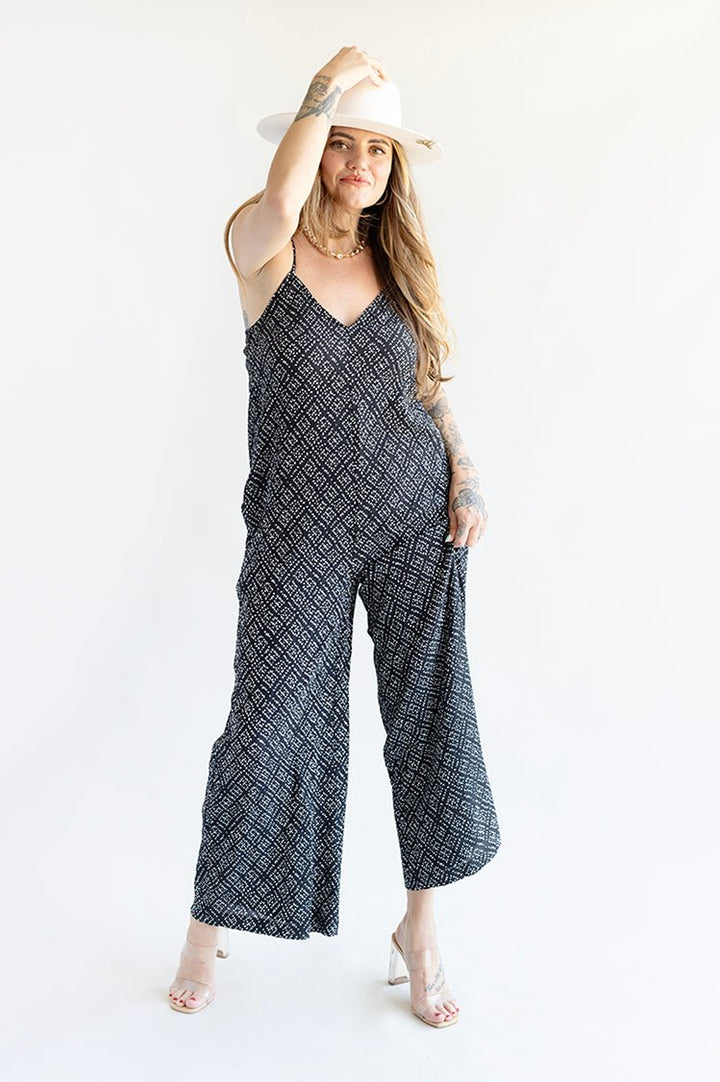 Black and White Printed Jumpsuit - Flea Style