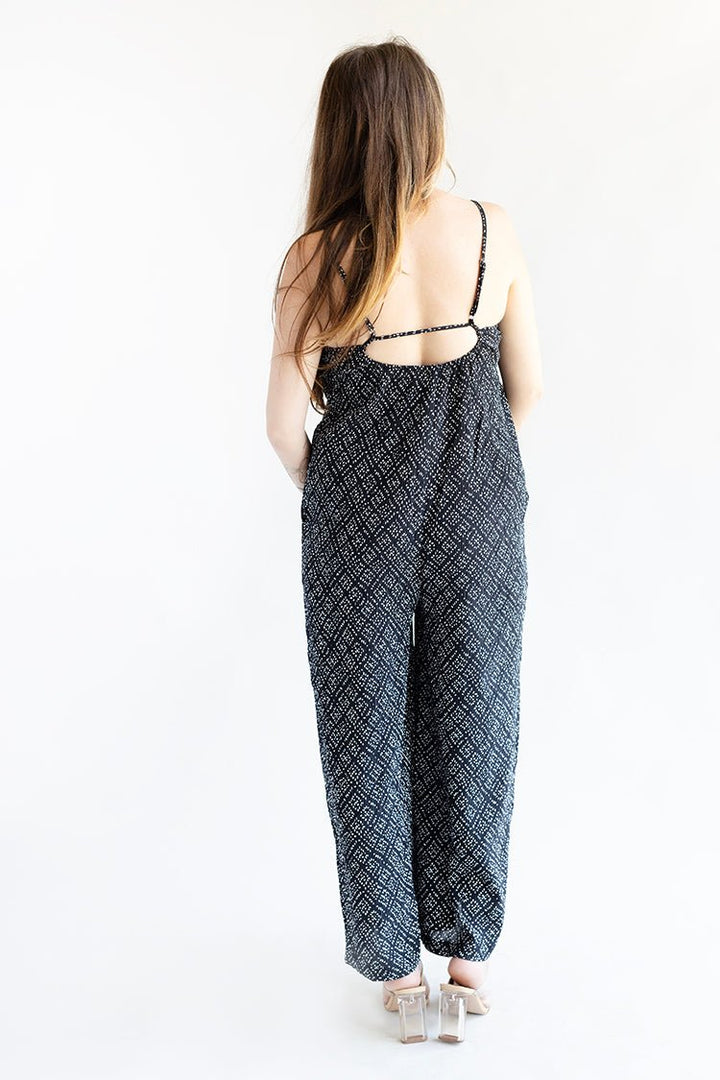 Black and White Printed Jumpsuit - Flea Style