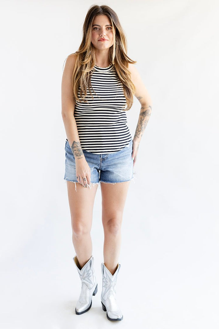 Black and White Stripe Tank Top - Flea Style