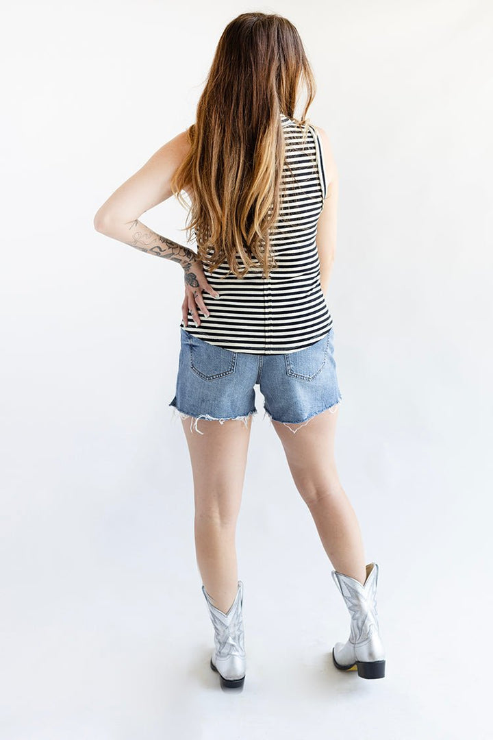 Black and White Stripe Tank Top - Flea Style