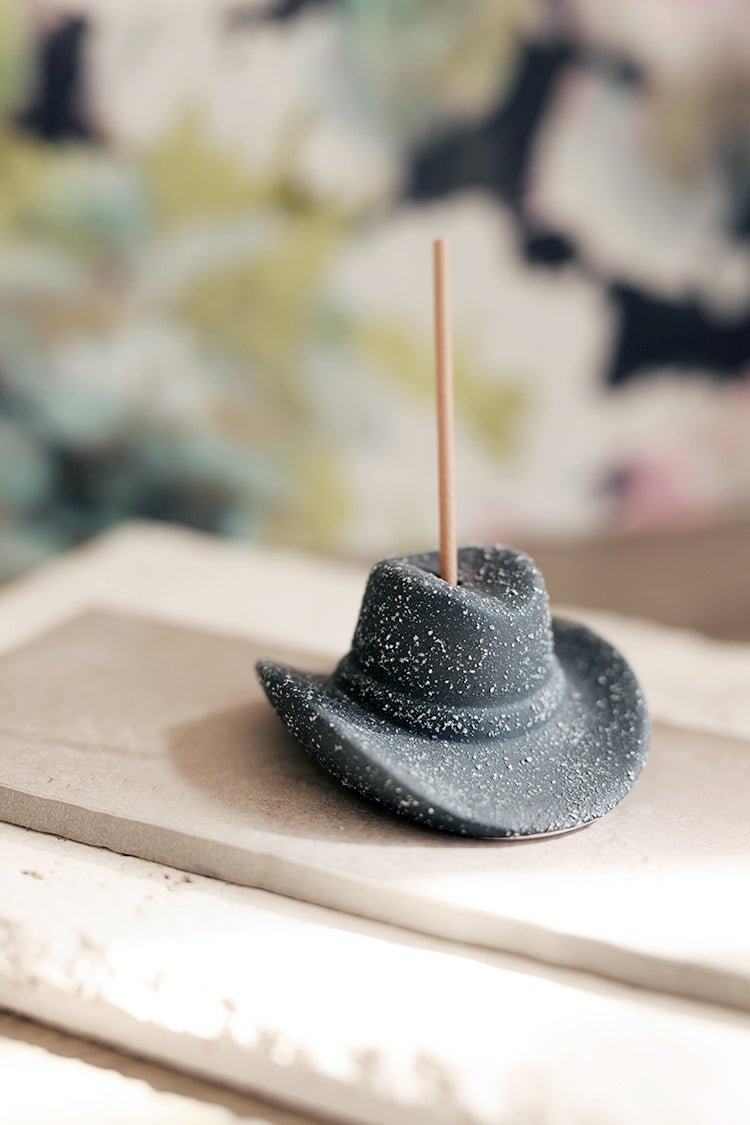 Black Cowboy Hat Incense Holder - Flea Style