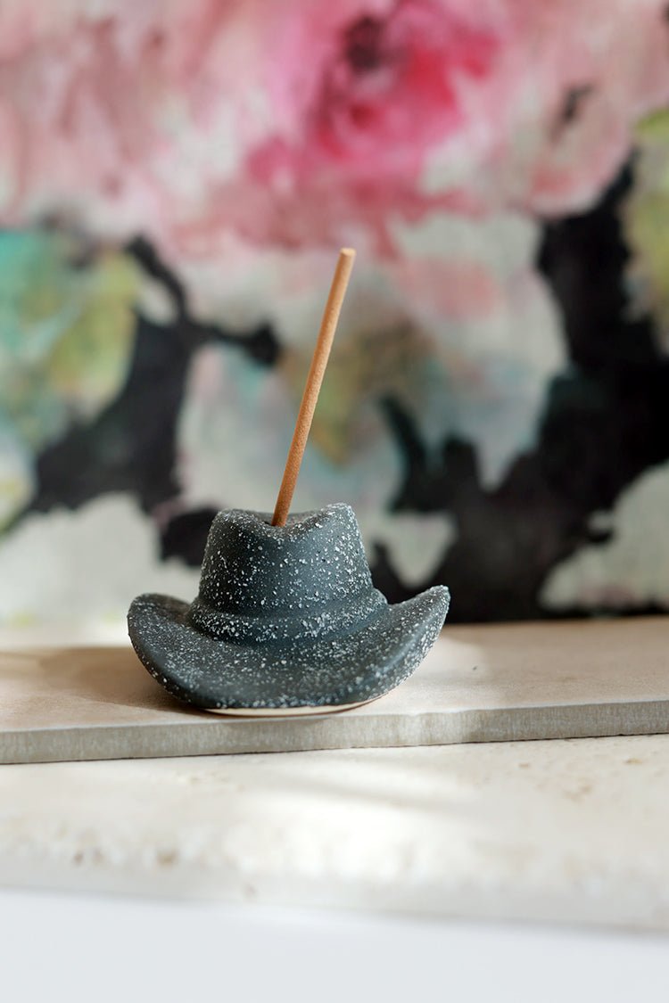 Black Cowboy Hat Incense Holder - Flea Style