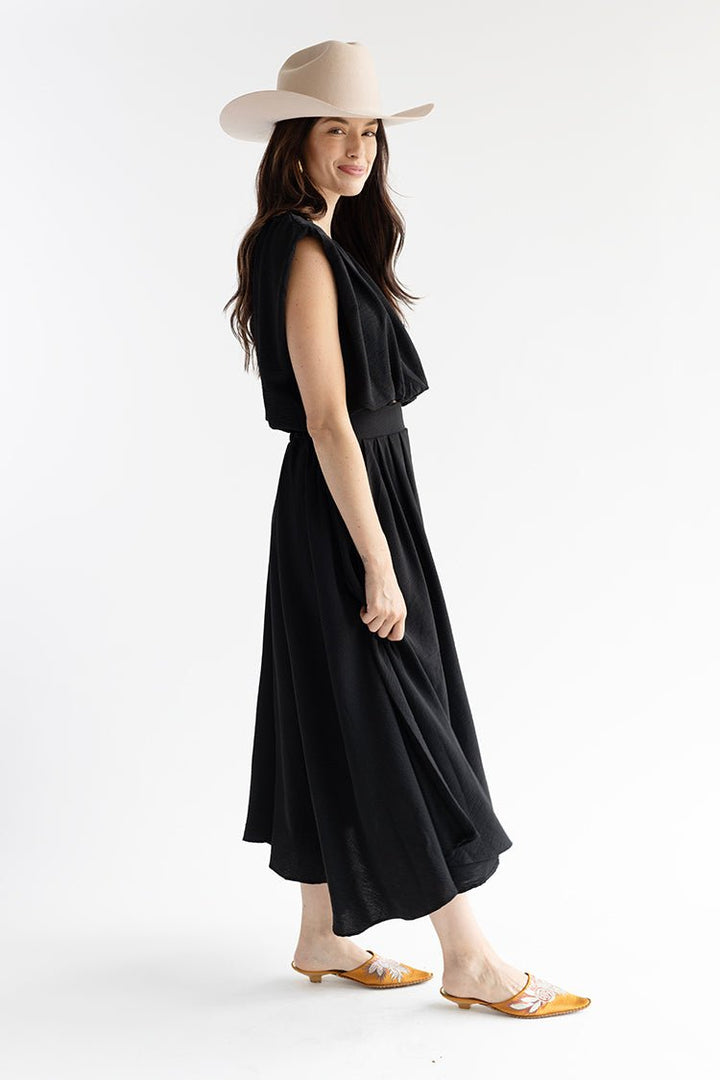 Black Pleated Midi Skirt - Flea Style