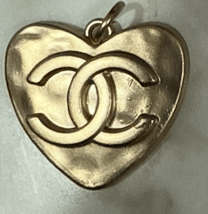 Brushed Gold CC Heart Charm Necklace - Flea Style