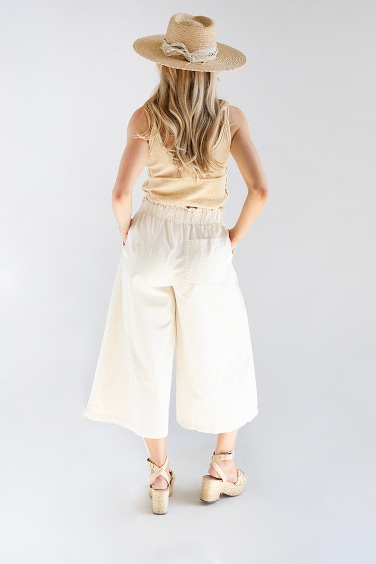 Canvas Pocket Pants with Elastic Waist - Flea Style