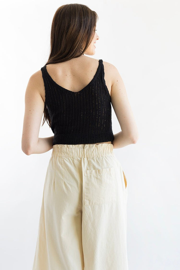 Canvas Pocket Pants with Elastic Waist - Flea Style