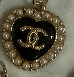 CC Black Pearl Heart Charm Necklace - Flea Style