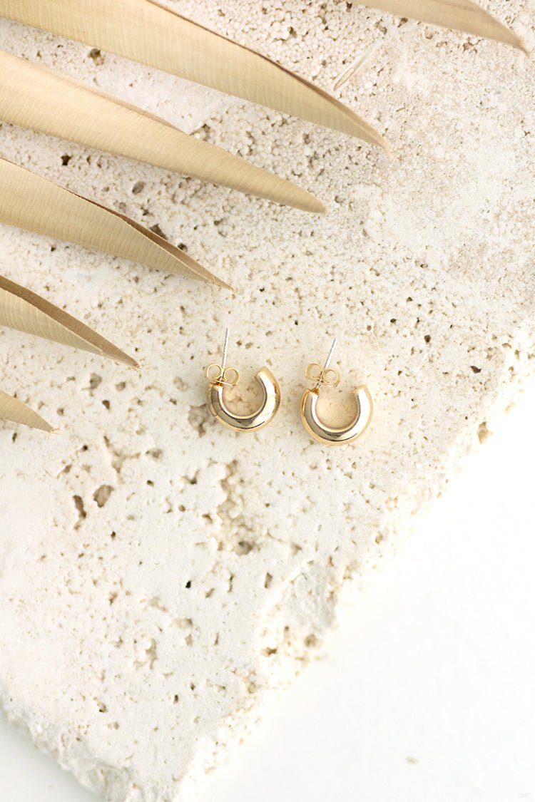 Chunky Mini Huggie Hoop Earrings - Flea Style