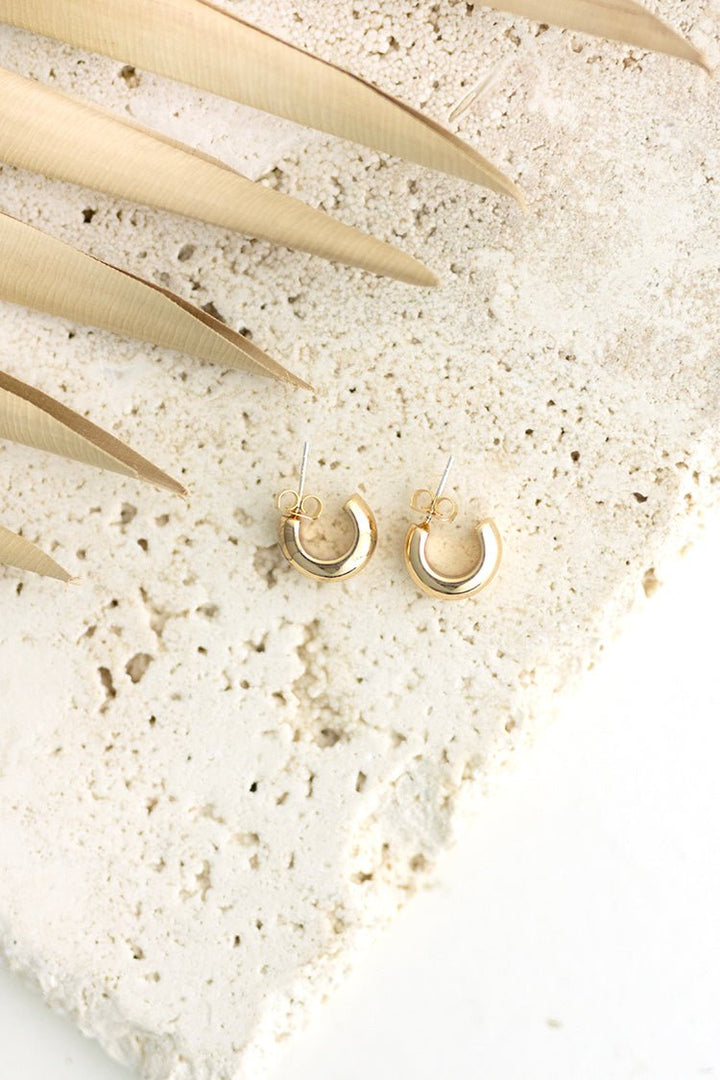 Chunky Mini Huggie Hoop Earrings - Flea Style