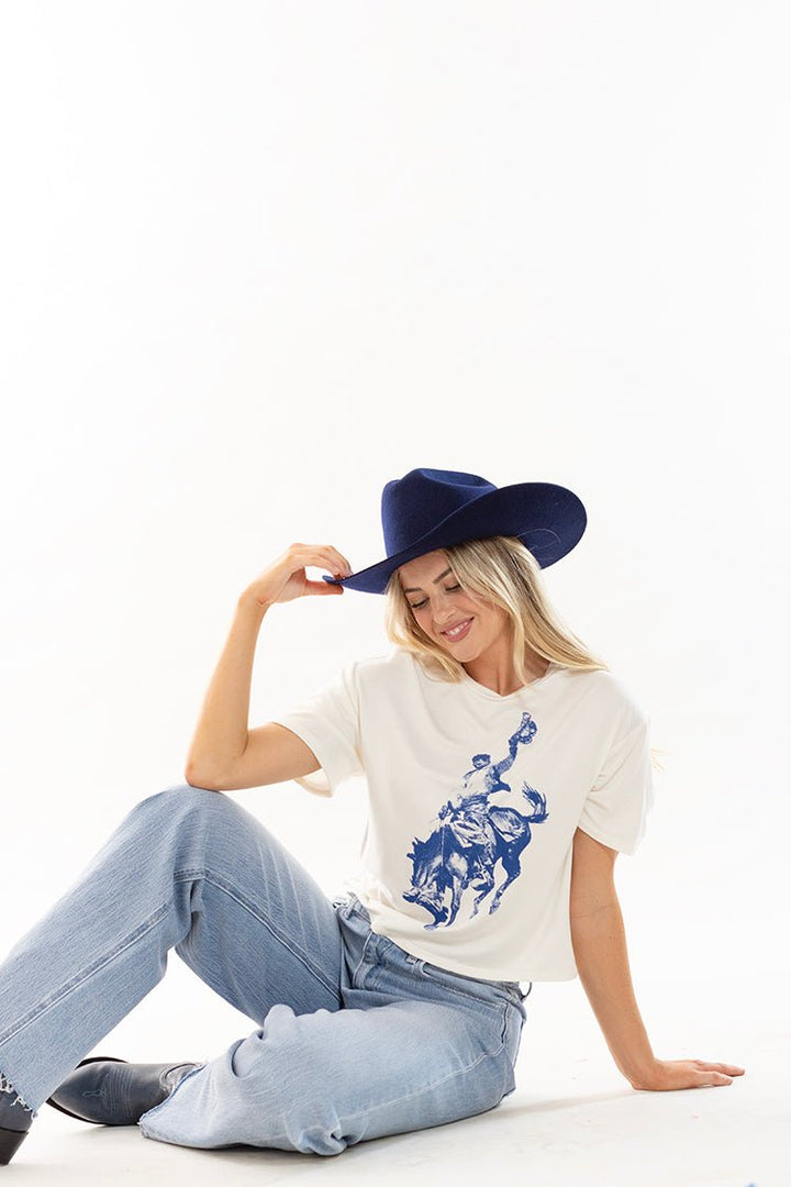 Cowboy French Terry Cropped Tee - Flea Style
