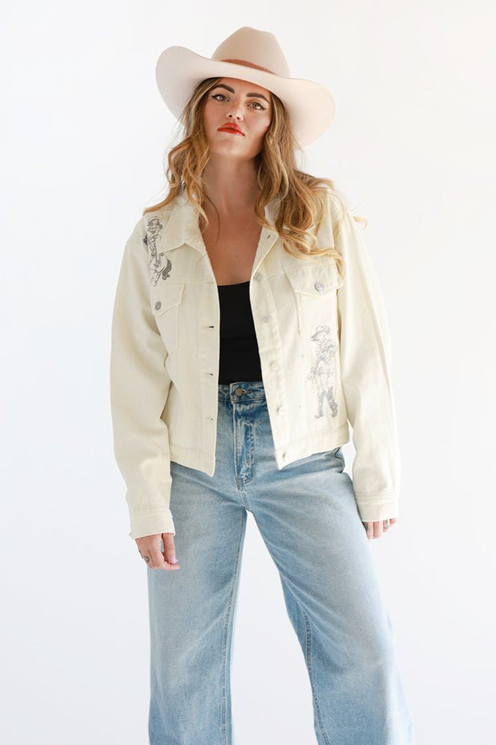 Cowgirl Embroidered Denim Jacket - Flea Style