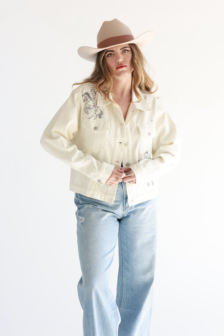 Cowgirl Embroidered Denim Jacket - Flea Style