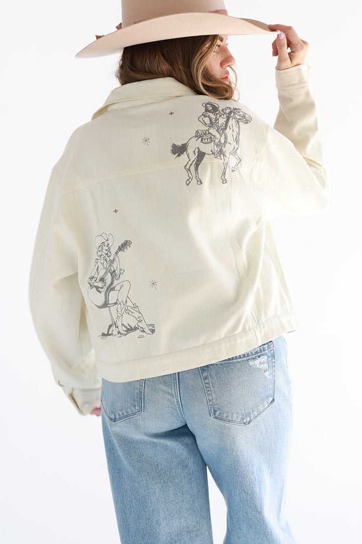 Cowgirl Embroidered Denim Jacket - Flea Style