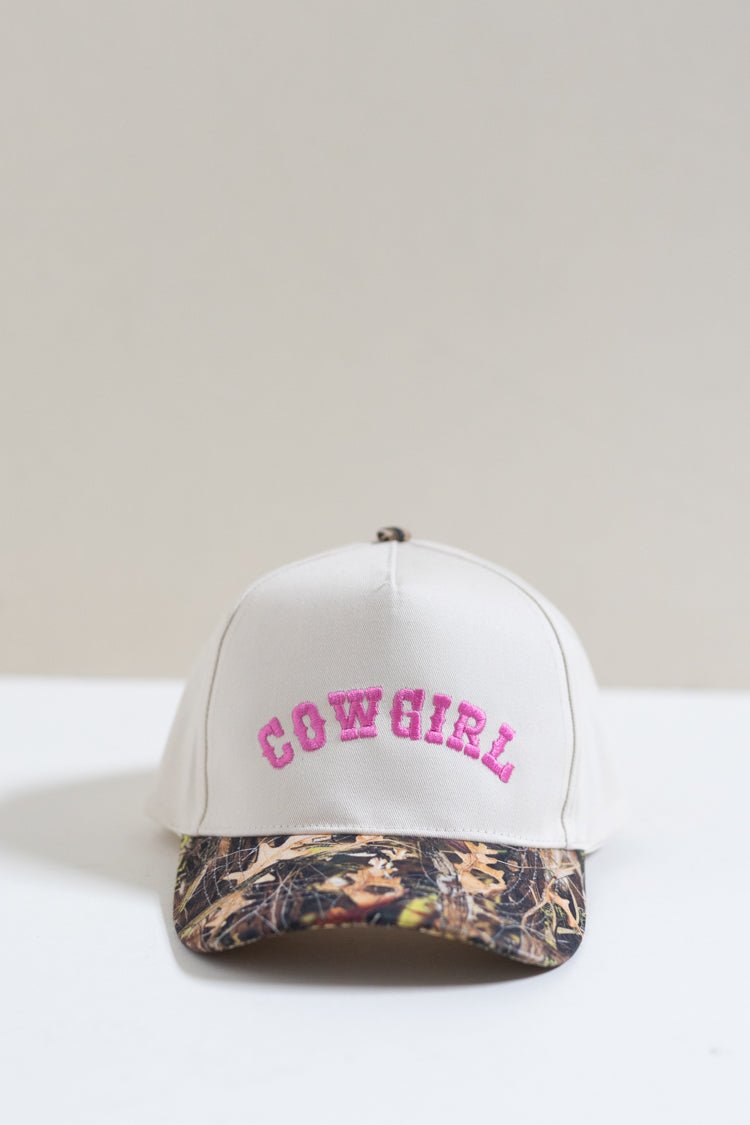Cowgirl Lettering Embroidery Camo Two - Tone Cap - Flea Style