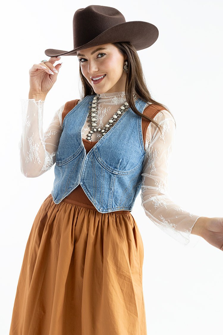 Denim Bustier Vest - Flea Style