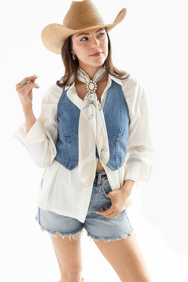 Denim Bustier Vest - Flea Style