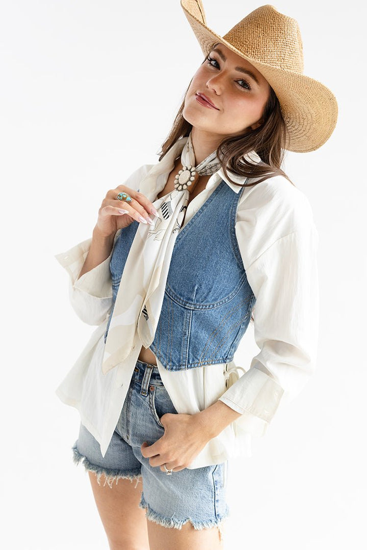 Denim Bustier Vest - Flea Style