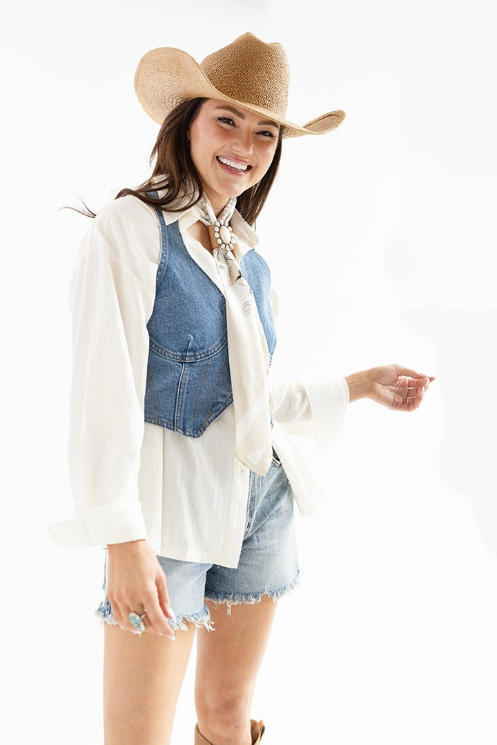 Denim Bustier Vest - Flea Style