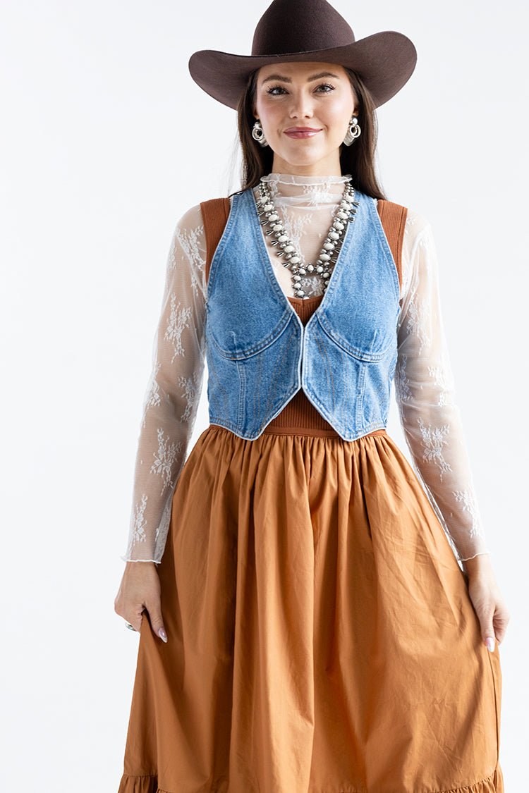 Denim Bustier Vest - Flea Style