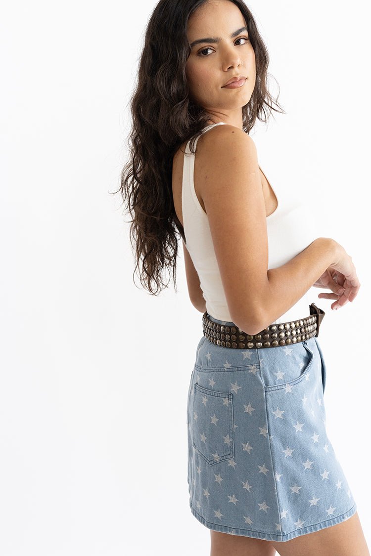 Denim Skirt with Stars - Flea Style