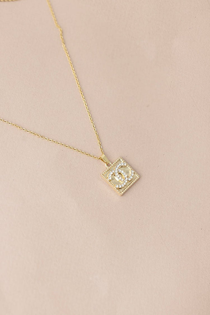 Designer Bling Square Pendant Necklace - Flea Style